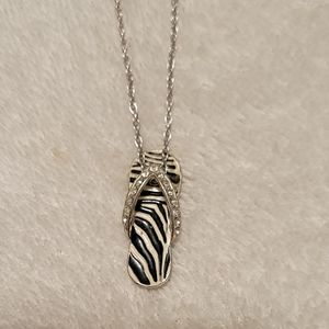 Zebra Print Flip Flop Necklace